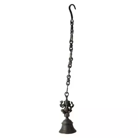 Decorative Brass bell with Chain and Ganesha Figurine