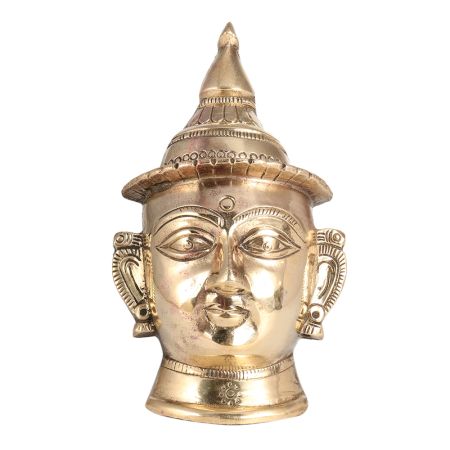 Shiny Brass Big Plate of Goddess Parvati Head