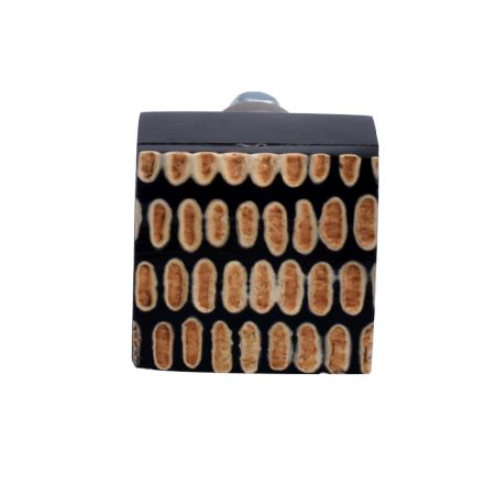 Handmade Brown Wooden and Resin Square Cabinet Knobs
