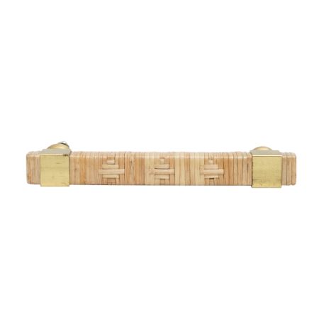 Brown Wooden Rattan Door Handles