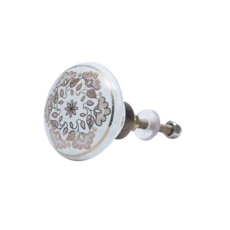 Pink Golden Floral Cabinet Knobs for Dresser