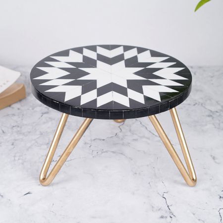 Black and White Cake Stand for Pastry, Fruit or Cakes