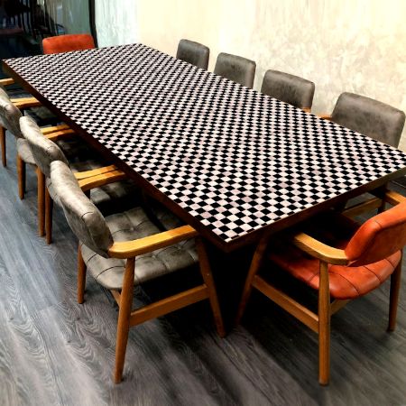 Checkered Patterned Table Top for Dining Table