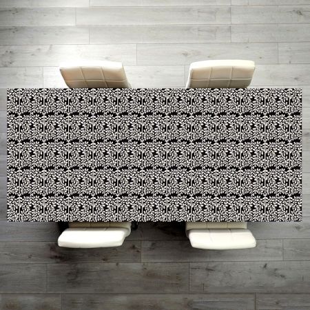 Black & White Leaf Patterned Table Top