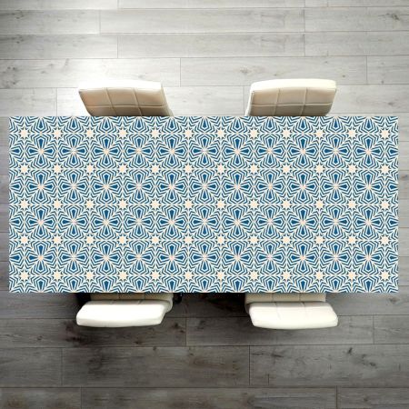 Beautiful Blue Flowers Engraved Table Top
