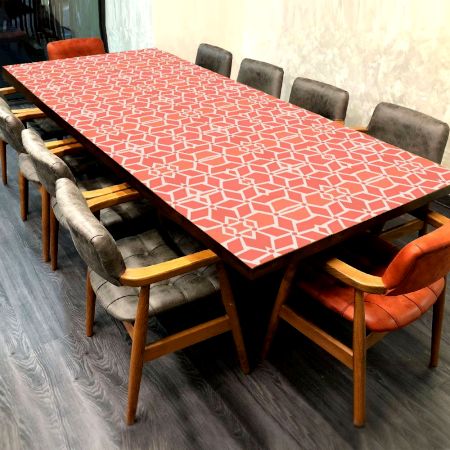 Handmade Table Top Made of Wood and Resin