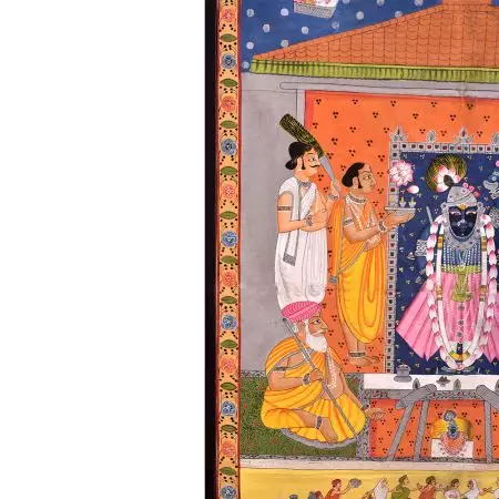 Eye-Catching Pichwai Painting of Hindu God for Temple