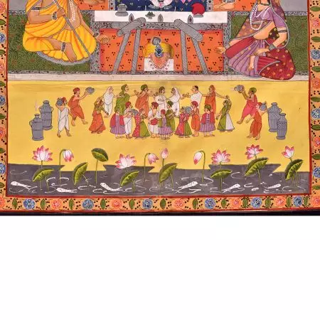 Eye-Catching Pichwai Painting of Hindu God for Temple