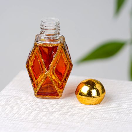 Tempting Orange Colour Glass Bottle for Perfume