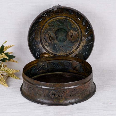 Luxury Brass Jewelry Box in Dark Brown Finish