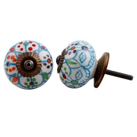 Mixed Floral Dresser Knob