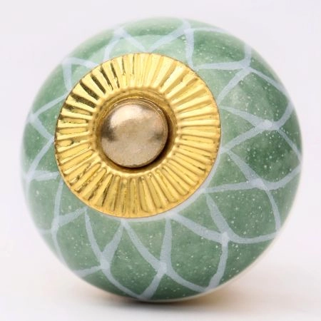 Olive Green Leaf Dresser Knob