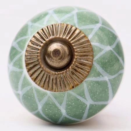 Olive Green Leaf Dresser Knob