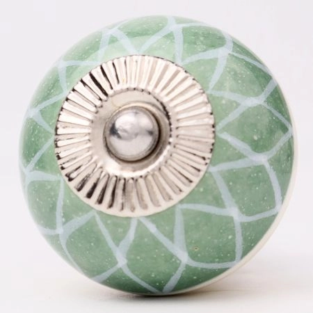 Olive Green Leaf Dresser Knob