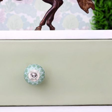 Olive Green Leaf Dresser Knob
