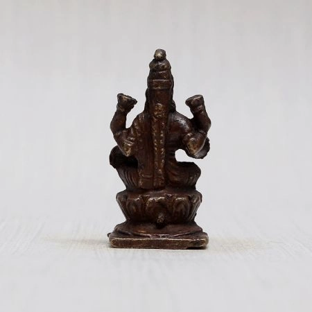 Traditional Copper Idol of Goddess Laxmi for Worship