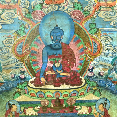 Medicine Buddha Cloth Painting for Home Decoration