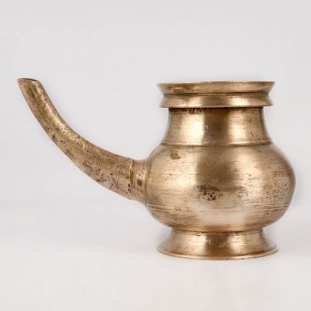Antique Brass Water Pot with Spout for Hindu Rituals