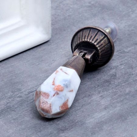 Teardrop Stone and Metal Knob for Drawer and Cabinet