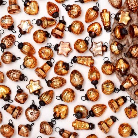 Amber Christmas Ornaments - Glass Ornaments For New year Decoration-25 Pieces