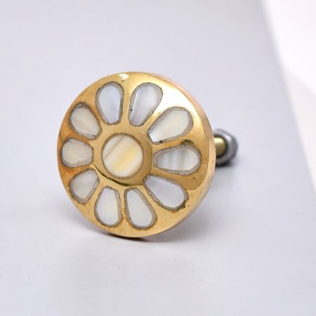 Modern Drawer Knob Made of Premium Mother of Pearl
