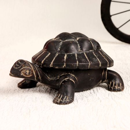 Vintage Brass Turtle Yantra in Dark Finish for Decor