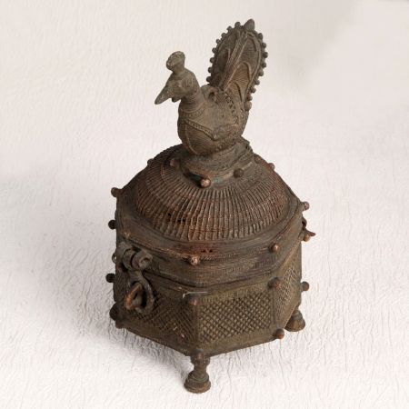 Tribal Art Vintage Brass Box for Home Decoration