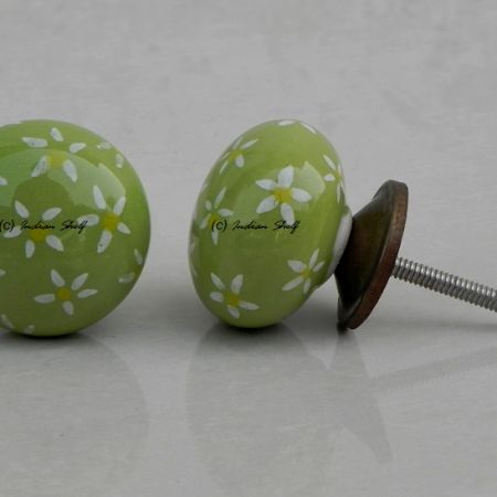 Lime Tiny Flower Knob (1)