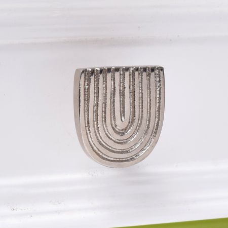 Silver Semi Oval Iron Cabinet Knobs