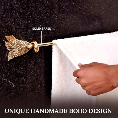 Modern Premium Brass Towel Hanger in Golden Finish