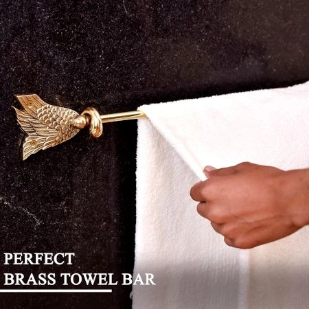 Modern Premium Brass Towel Hanger in Golden Finish
