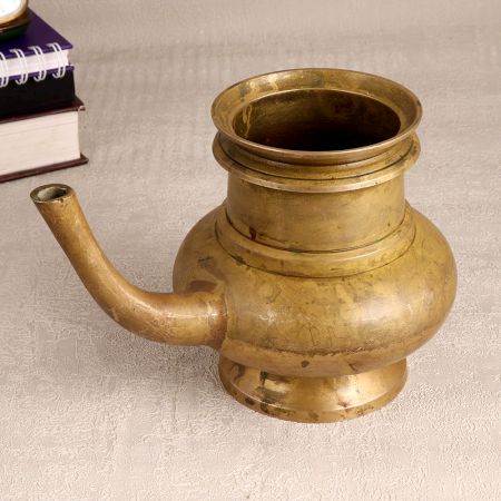 Elegant Brown Water Pot with Spout Made of Finest Brass