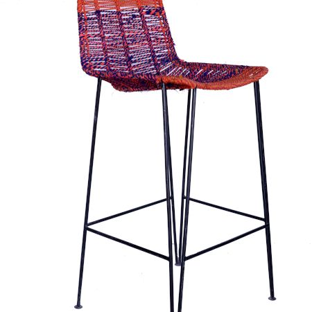 Tella Metal Woven Bar Stool Multicolor