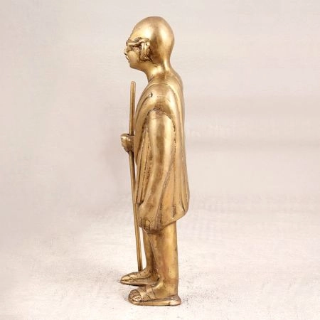 Handcrafted Brass Mahatma Gandhi Statue in Antique Brown Finish