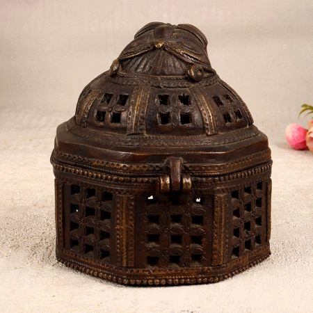 Vintage Dark Finish Jewelry Box Made of Finest Brass