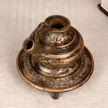 Vintage Finish Brass Hookah Base with Engraving for Decor