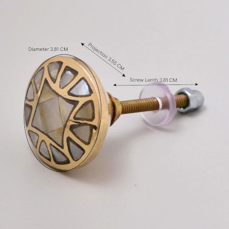 Gold Embroidered Metal Cabinet Knobs 6 Pieces