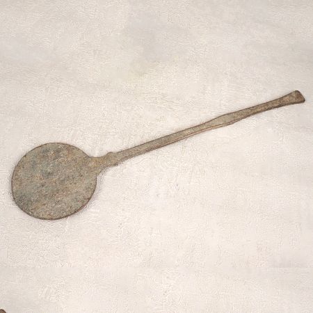 Vintage Handcrafted Brass Flat Cooking Spoon for Decor