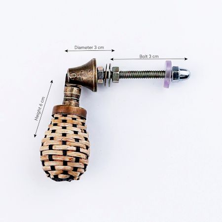 Decorative Rattan Natural Black Cabinet Knobs Dresser Pulls