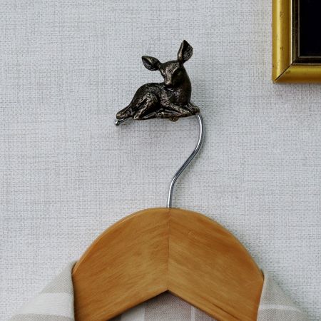 Handmade Antique Fawn Wall Hooks Pack of 3