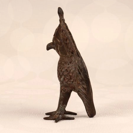Vintage Tribal Art Brass Statue of Owl for Home Decor