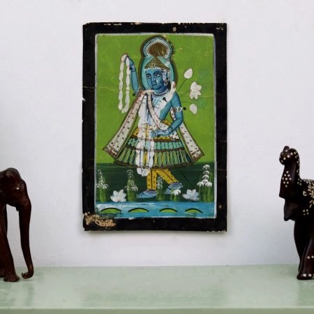 Vintage Beautiful Painting of Lord Krishna for Prayer Room