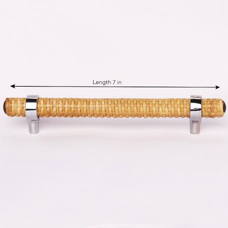 Adjustable Natural Round Rattan Drawer Handles (7 Inch)