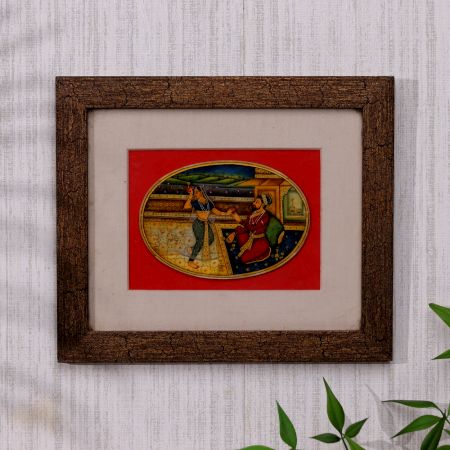 Traditional Mughal Art Camel Bone Hand Painting for Hanging