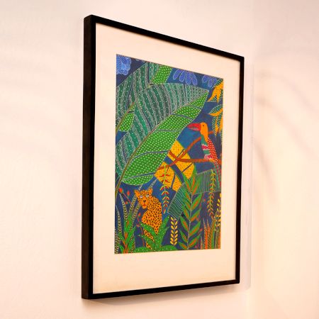 Modern Hand Painted Acrylic Paper Painting with Archival Ink