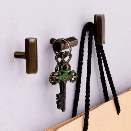 Modern Antique Hexa Gilli Iron Wall Hooks-3 Pieces