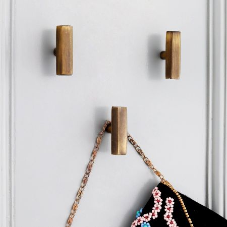 Modern Antique Hexa Gilli Iron Wall Hooks-3 Pieces