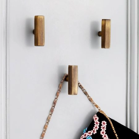 Modern Antique Hexa Gilli Iron Wall Hooks-3 Pieces