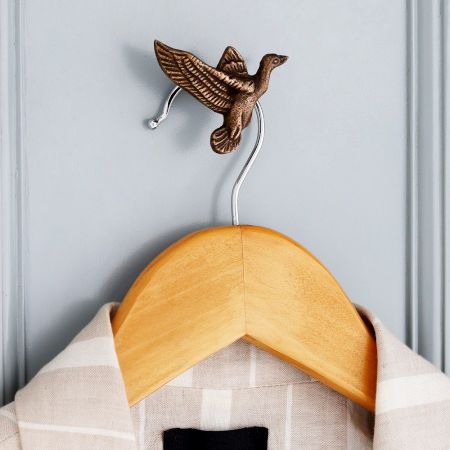 Handmade Modern Antique Iron Eagle Wall Hooks- 3 Pieces