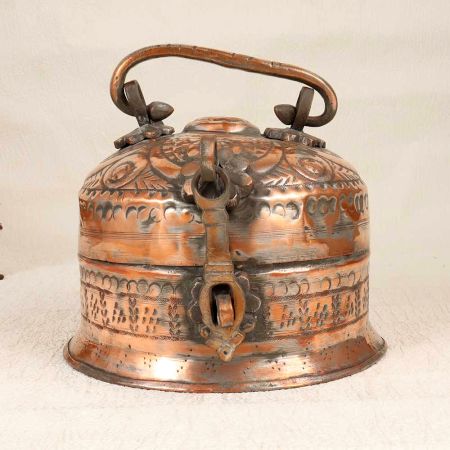 Islamic Art Handmade Copper Jewelry Box for Home Decoration